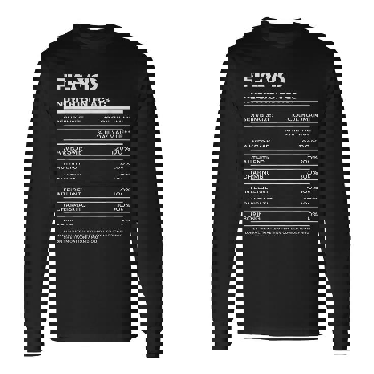 Flavio 栄養成分表示 長袖Tシャツ