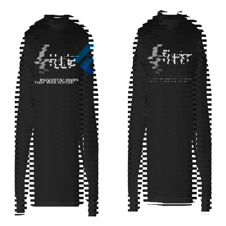 Flutter ウィジェットがアートになる場所 長袖Tシャツ