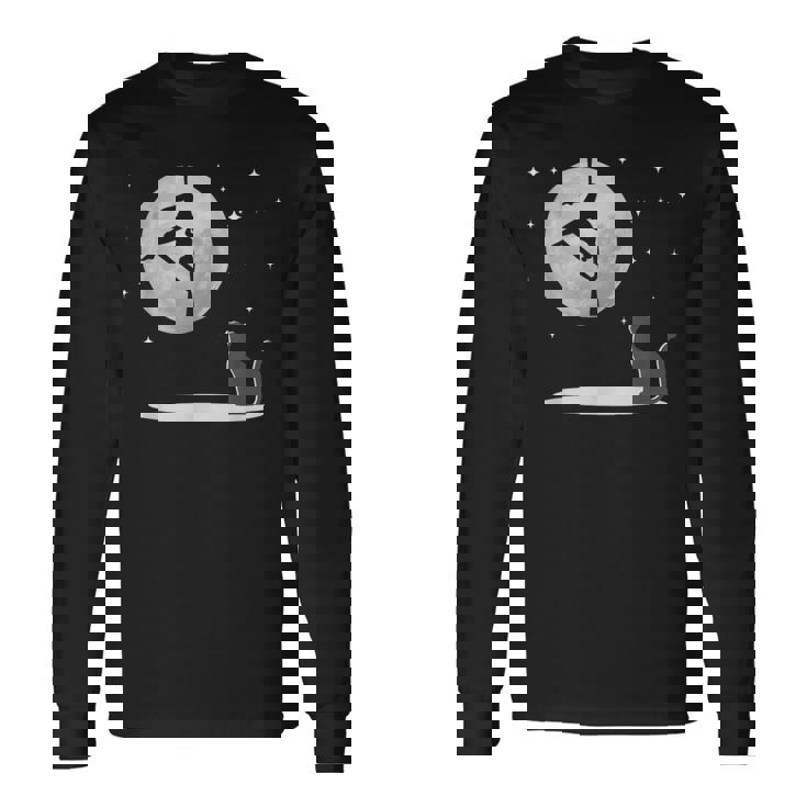 Fly Aerial ヨガハンモックシルク 星と月 猫 猫好き 長袖Tシャツ