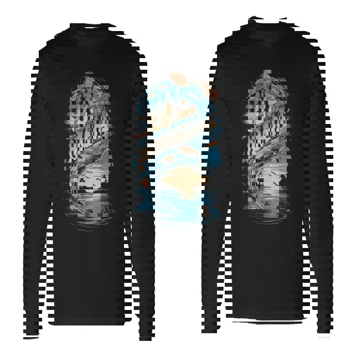 Fly-Nomenal 釣り竿とルアーグラフィック 長袖Tシャツ