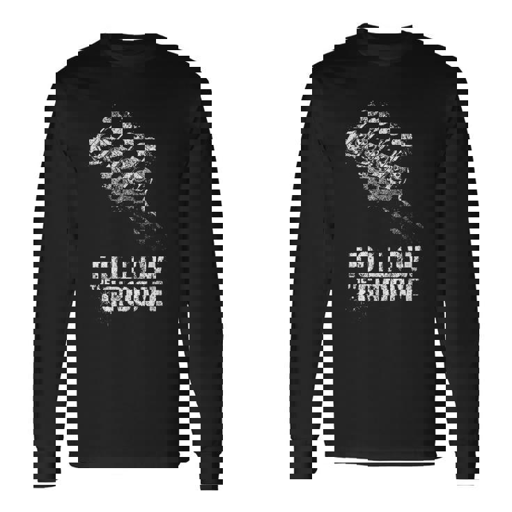 Follow The-Groove-Bass-Metal-Rock-Jazz-をフォローする 長袖Tシャツ