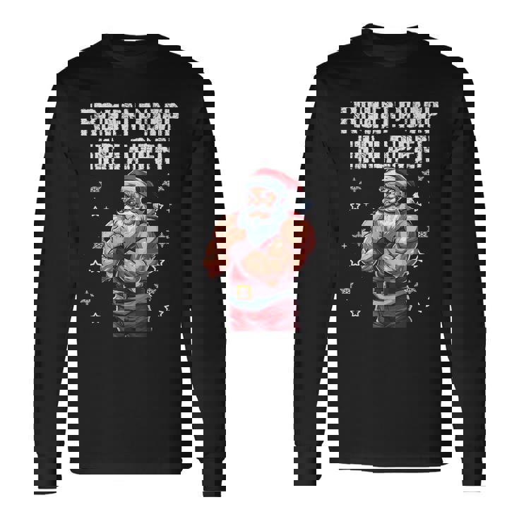 Frohen Pump Ihr Lappen 筋肉質サンタジム 長袖Tシャツ