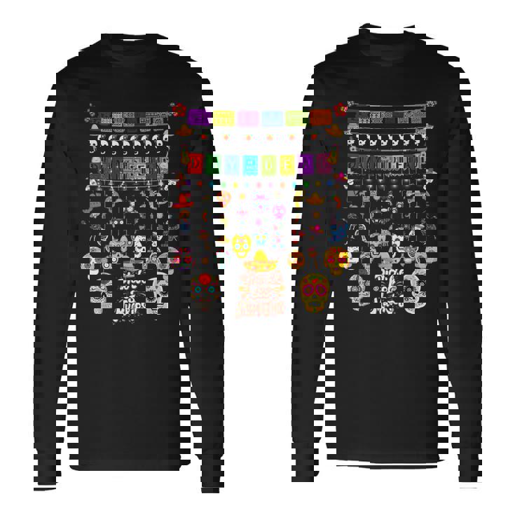 Fun Dia De Los Muertos メキシコシュガースカル 長袖Tシャツ ギフトのアイデア