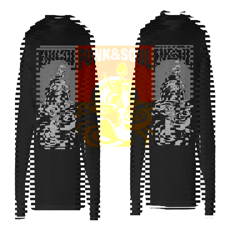 Funk &Oul Music Oldchool Records フィットtシャツ 長袖Tシャツ