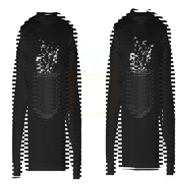 Barbershop アクセサリー ポケットヘアカッター バーバー 長袖Tシャツ