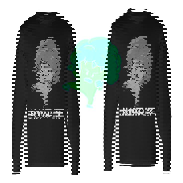 Brocco-Lee Punegetable Love ブロッコリー ビーガンダイエット 長袖Tシャツ