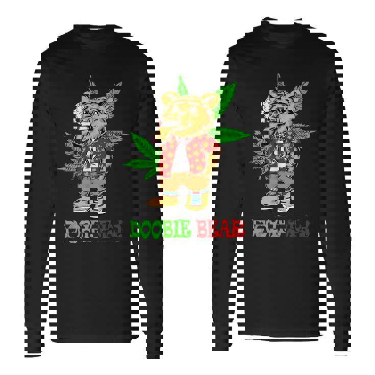 Doobie Bear 大麻の葉 雑草愛好家 マリファナギフト 長袖Tシャツ ギフトのアイデア