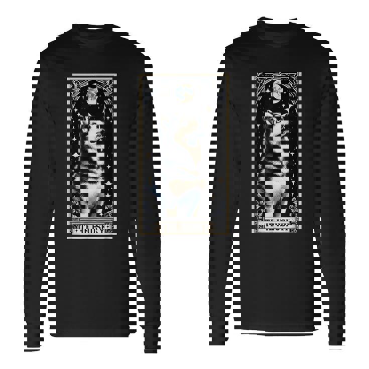 The Husky タロットカード メンズ レディース キッズ シベリアンハスキー 長袖Tシャツ ギフトのアイデア