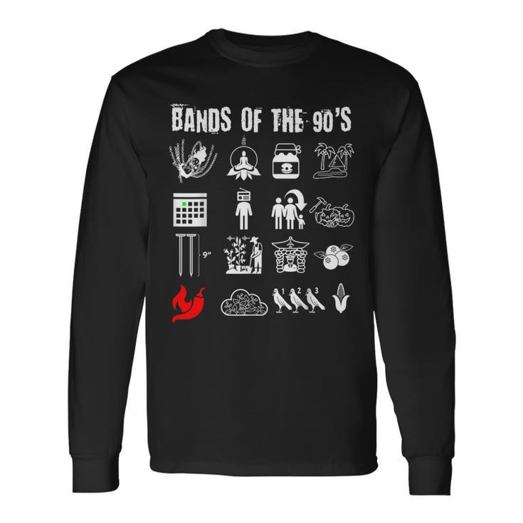 Nerdy Iconic Alternative Rock Bands Of The 90S White Long Sleeve T