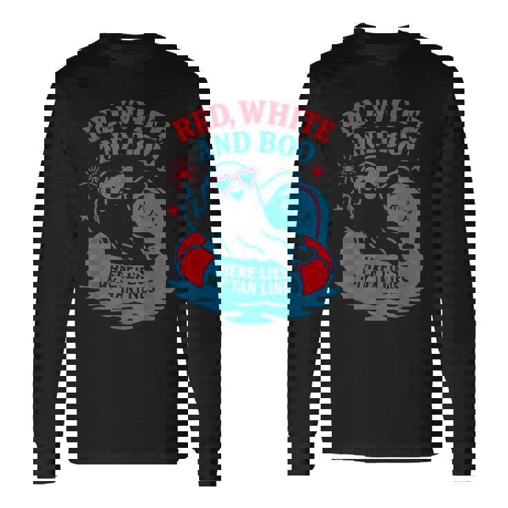 Summerween Red White And Boo 4Th Of July Matching Long Sleeve T-Shirt Gifts ideas