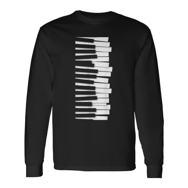 Wobbly ピアノキーボード – ピアニスト&ミュージシャンのグラフィック 長袖Tシャツ
