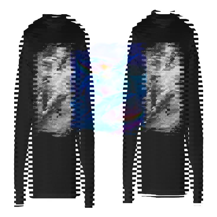 Galaxy Dolphin 宇宙のイルカ 長袖Tシャツ