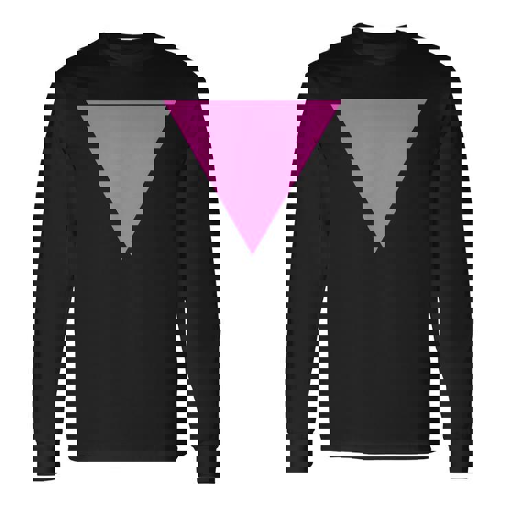 Gay Pride Upside Down Pink Triangle 長袖Tシャツ