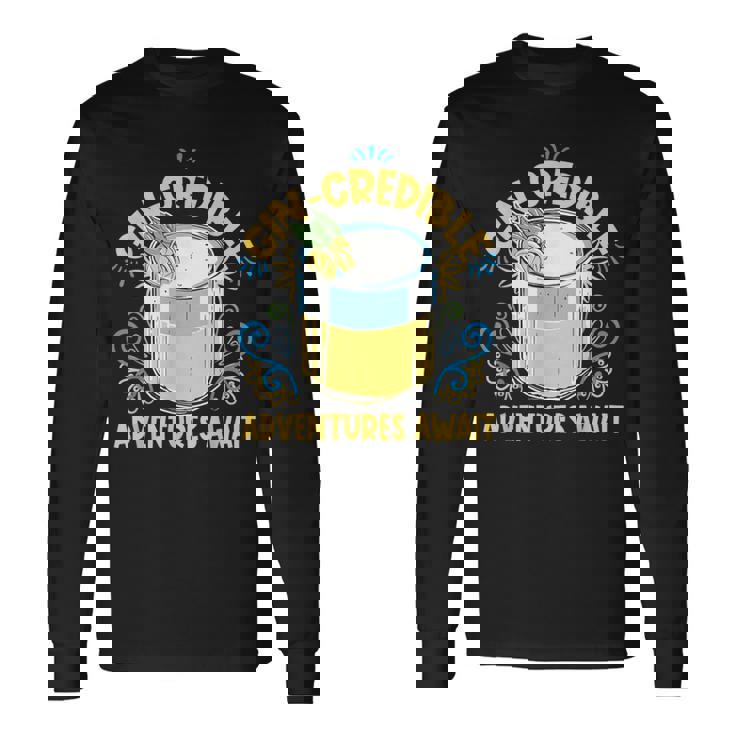 Gin And Tonicの言葉 ジンラバーズ ジングラスのジンドリンカー 長袖Tシャツ