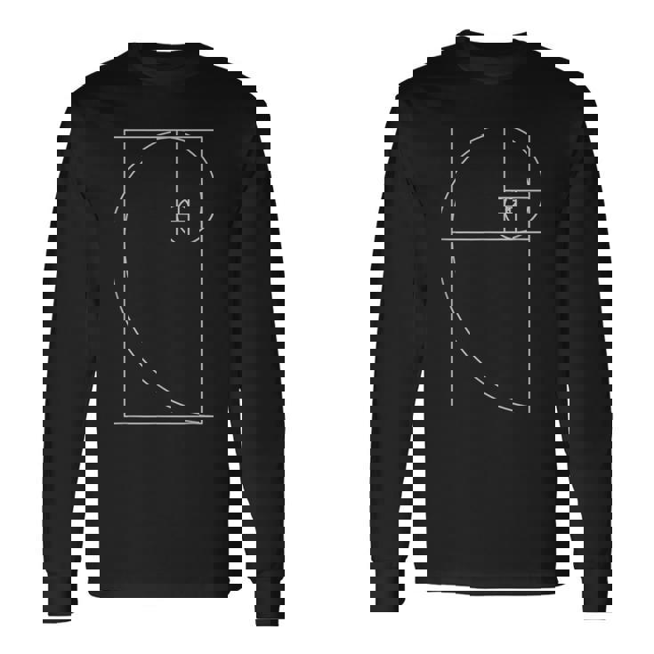 Golden Cut 1618 フィボナッチスパイラル 長袖Tシャツ