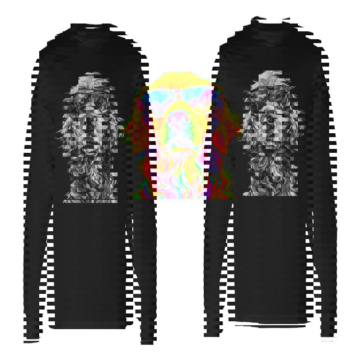 Golden Retriever Lovers カラフル 面白い ゴールデンレトリバー 長袖Tシャツ