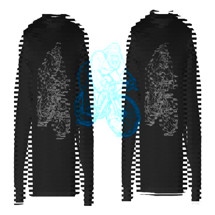 Gorilla サイクリング 自転車 クール モンキー おもしろい 動物 バイク 長袖Tシャツ