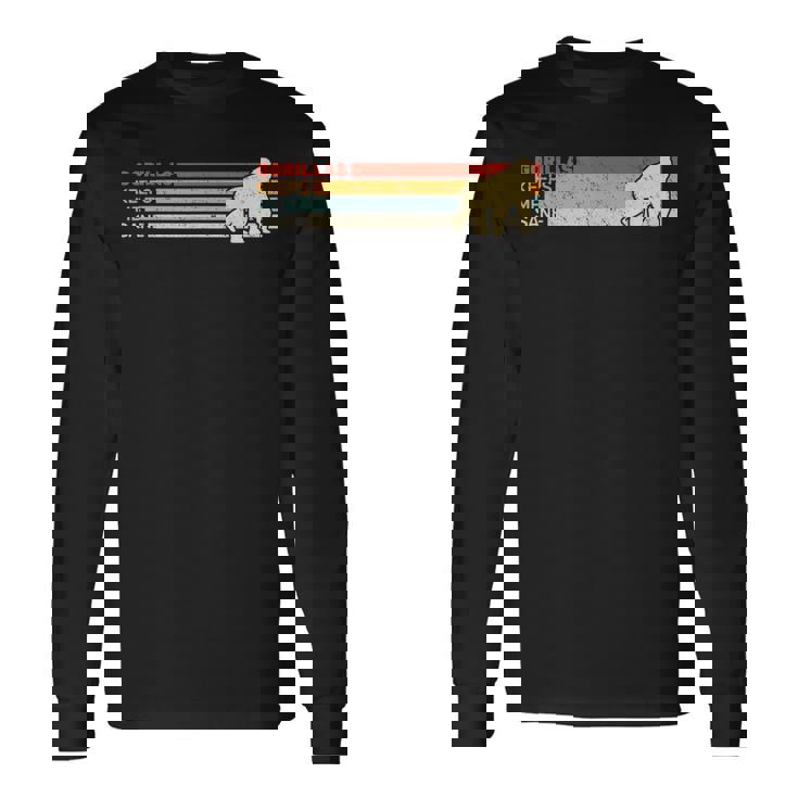 Gorillas Keep Meane Animal レディース ゴリラ ヴィンテージ 男性用 長袖Tシャツ