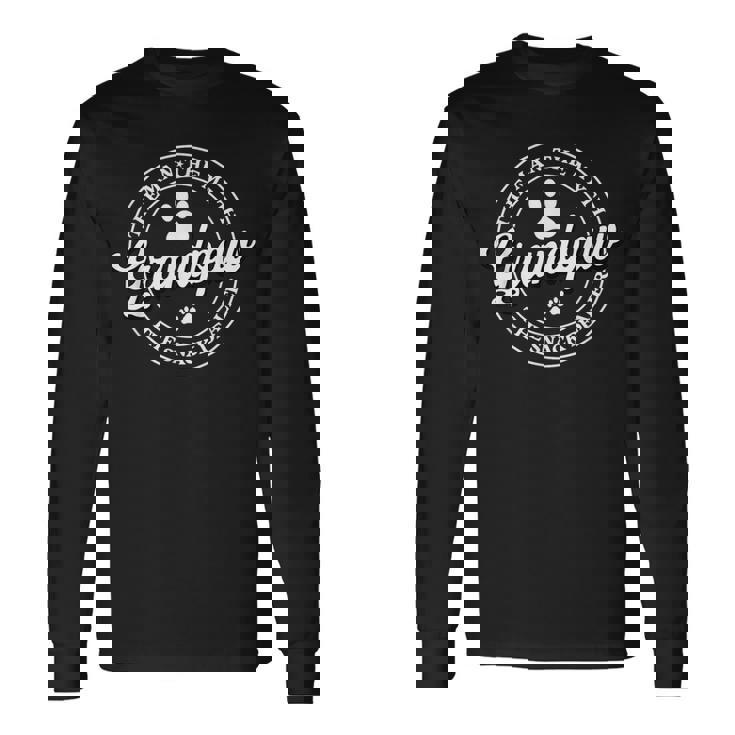 Grandpaw The Myth The Snack Dealer Fathers Day Dog Grandpa Long Sleeve T-Shirt