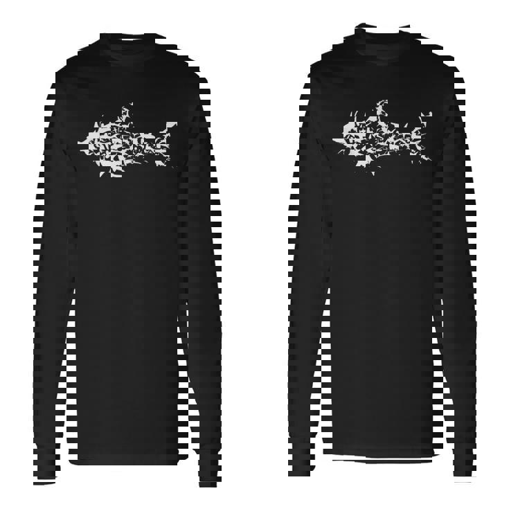 Great Hark サメのシルエット シャークフィッシュホワイトシャーク 長袖Tシャツ