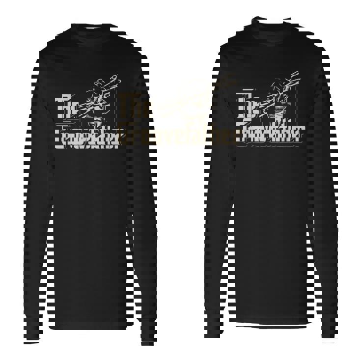 Groovefather ビンテージドラム ドラミング バンドドラマー 長袖Tシャツ