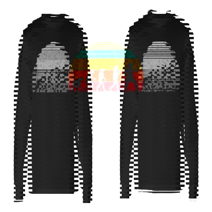 Guitar Retrointage Guitarist Evolution Musician Langarmshirts Geschenkideen