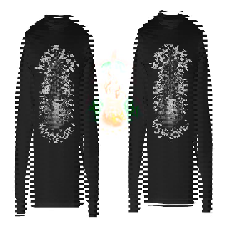 Guitarist Live-Fast Rock ハードロックンロール エレキギター 長袖Tシャツ