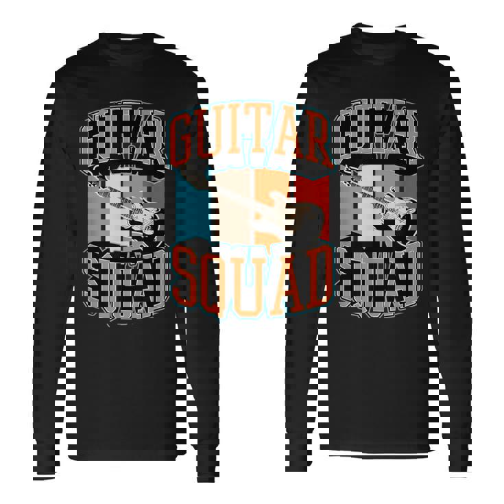 Guitarquad マッチング レトロ ヴィンテージスタイル ギターバンド 長袖Tシャツ