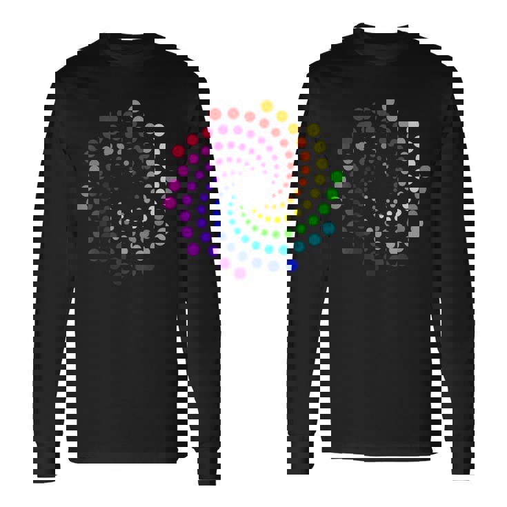 Happy Dot Day キッズ レインボー 水玉 スパイラル 長袖Tシャツ