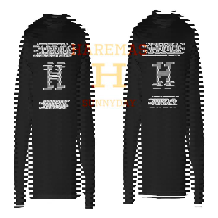 Haremas ハレマス 晴れます【変なデザイン屋さん】ブランド ロゴ パロディ 面白い 長袖Tシャツ