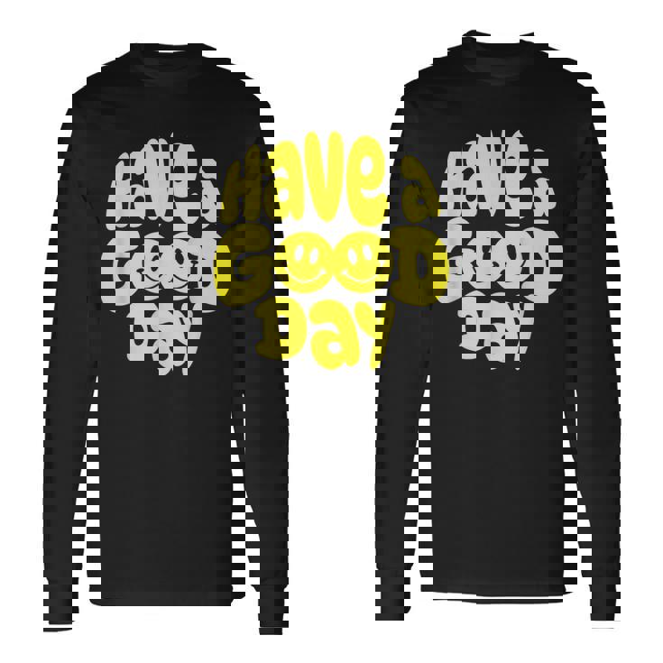 Have A Good Day レトロ ハッピーフェイス 90年代 スマイルフェイス 美学 長袖Tシャツ