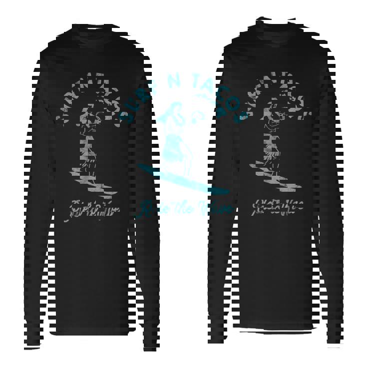 Hawaiiurf N Taco サーファー フラガール ヴィンテージスタイル 長袖Tシャツ