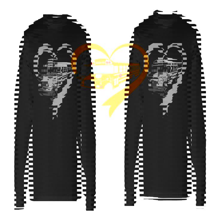 Heart School Bus Driver Long Sleeve T-Shirt