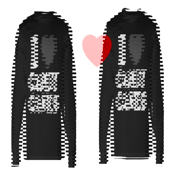 I Heart 愛 キャンディケーン 冬 ペパーミント クリスマス 長袖Tシャツ