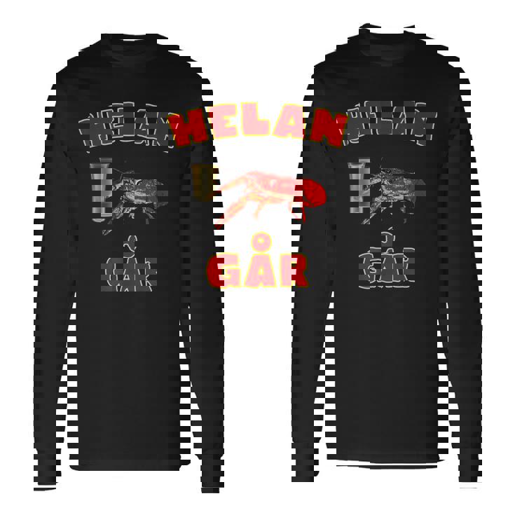 Helan Går スウェーデンの歌 ザリガニ付き スウェーデン 長袖Tシャツ