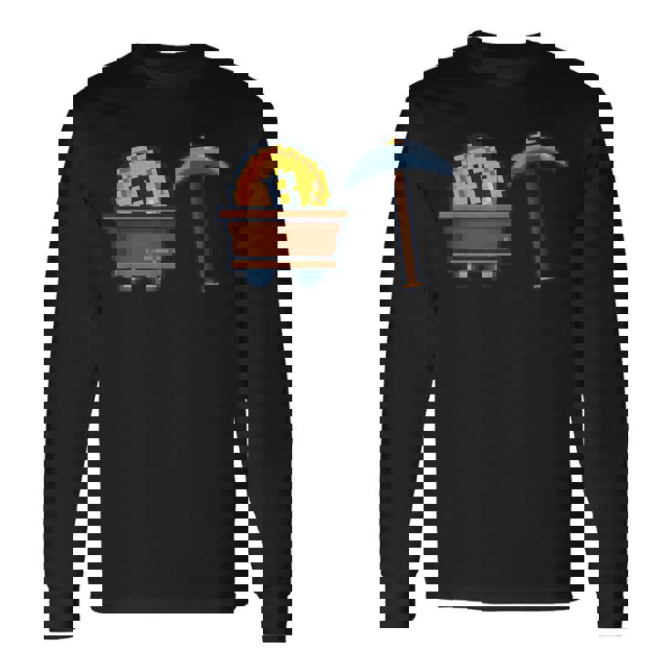 Hodl Btc モダンビットコインアート ビットコインマイニング ピクセル ビットコイン 長袖Tシャツ