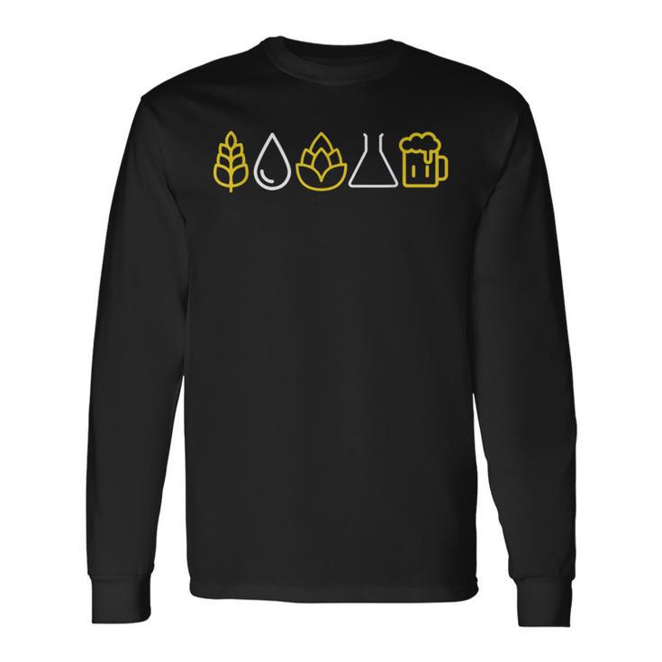 Hombre Lúpulo Agua Elaboración Cerveza Alcohol Bebidas Regalo Camiseta de manga larga