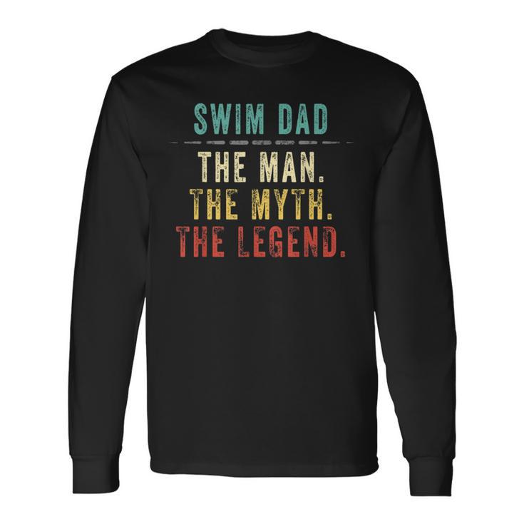 Hombre Regalo Para El Día Del Padre Natación Papá Hombre Mito Leyenda Camiseta de manga larga Ideas de regalos