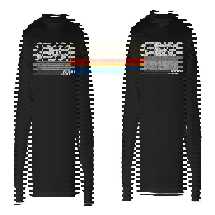 Hometown ヴィンテージ レトロ 70年代80年代スタイル ギブソン アーカンソー州 長袖Tシャツ ギフトのアイデア