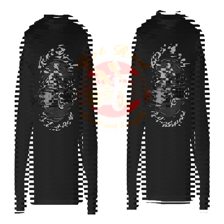 Hot Rod Built Not Bought セクシー ピンナップ ダイス ロカビリー セクシー 長袖Tシャツ