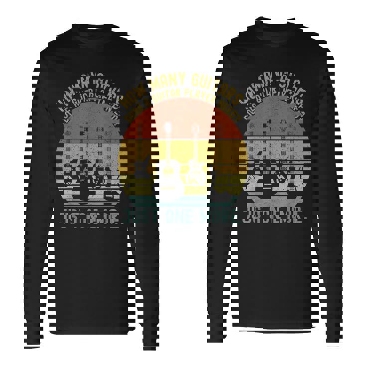 How Many Guitars メンズ ミュージシャン ギタープレーヤー 長袖Tシャツ