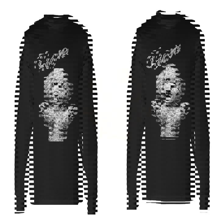 Hug Me トイプードル アートデザイン 可愛い おしゃれ 犬 動物 長袖Tシャツ