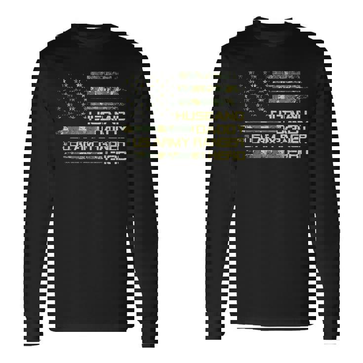 メンズ Husband Daddy Us Army Ranger Hero Flag Usa 迷彩 長袖Tシャツ