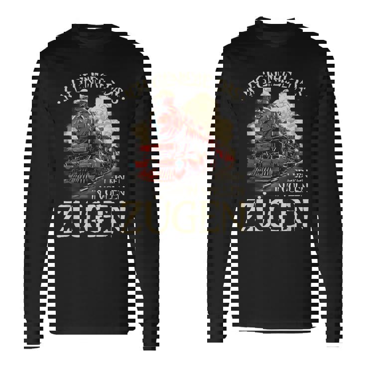 Ich Genieße Das Leben Inollen Zügen 通勤鉄道 長袖Tシャツ