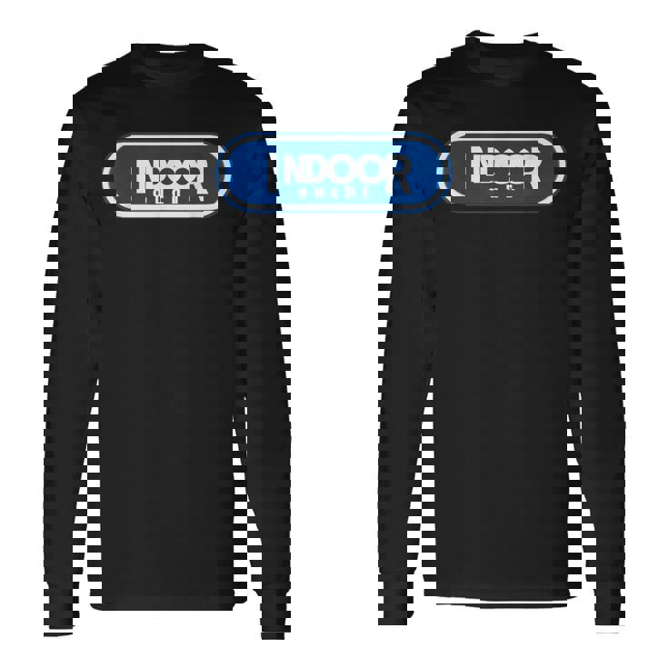 Indoor インドア【変なデザイン屋さん】ブランド ロゴ パロディ 面白い 長袖Tシャツ ギフトのアイデア