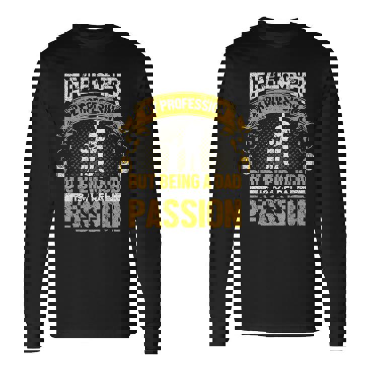 Informático Código Papa Padre Hacker Nerd Programador Camiseta de manga larga