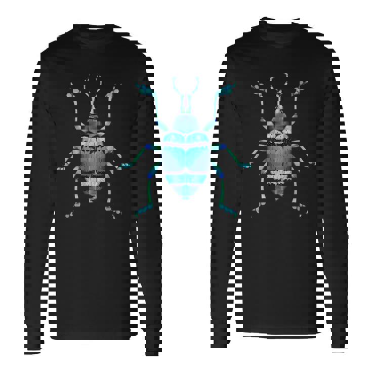 Insecto De Escarabajoerde Azul Con Gorgojo Bonito Y Realista Para Niños Camiseta de manga larga