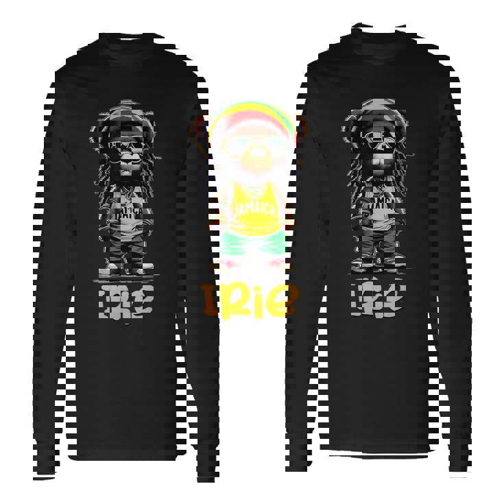 Irie テディベア ジャマイカ ラスタ ルーツ レゲエ 長袖Tシャツ