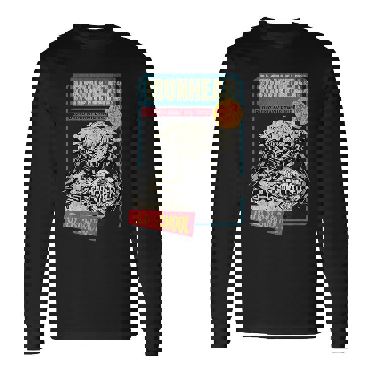 Ironhead Oldchool Hd ピンナップ レトロ オートバイ スポーツスター ホット 長袖Tシャツ