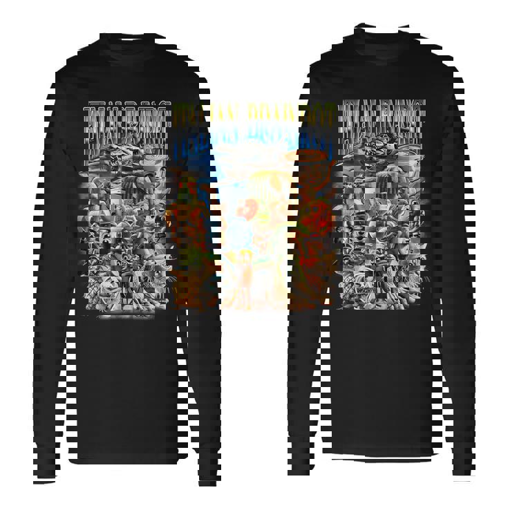 Italian Brainrot 面白いイタリアンブレインロットミームキャラクタ 長袖Tシャツ